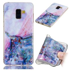 Purple Amber Soft TPU Marble Pattern Phone Case for Samsung Galaxy A8+ (2018)