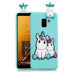 Couple Unicorn Soft 3D Climbing Doll Soft Case for Samsung Galaxy A8+ (2018)
