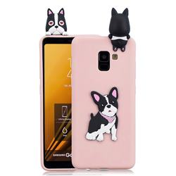 Cute Dog Soft 3D Climbing Doll Soft Case for Samsung Galaxy A8+ (2018)