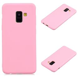 Candy Soft Silicone Protective Phone Case for Samsung Galaxy A8+ (2018) - Dark Pink