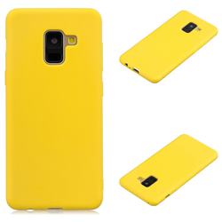 Candy Soft Silicone Protective Phone Case for Samsung Galaxy A8+ (2018) - Yellow