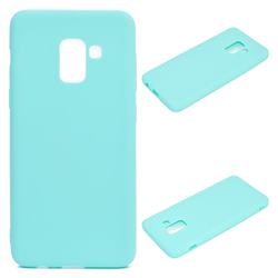 Candy Soft Silicone Protective Phone Case for Samsung Galaxy A8+ (2018) - Light Blue
