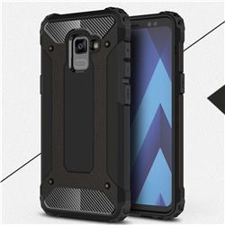 King Kong Armor Premium Shockproof Dual Layer Rugged Hard Cover for Samsung Galaxy A8+ (2018) - Black Gold