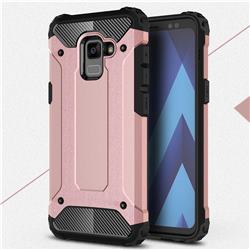 King Kong Armor Premium Shockproof Dual Layer Rugged Hard Cover for Samsung Galaxy A8+ (2018) - Rose Gold
