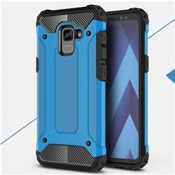 King Kong Armor Premium Shockproof Dual Layer Rugged Hard Cover for Samsung Galaxy A8+ (2018) - Sky Blue