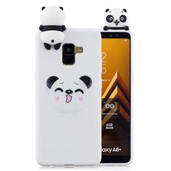 Smiley Panda Soft 3D Climbing Doll Soft Case for Samsung Galaxy A8+ (2018)