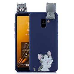 Big Face Cat Soft 3D Climbing Doll Soft Case for Samsung Galaxy A8+ (2018)