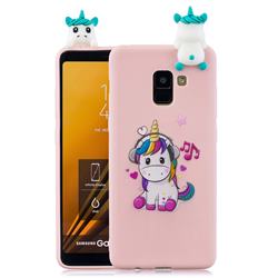 Music Unicorn Soft 3D Climbing Doll Soft Case for Samsung Galaxy A8+ (2018)