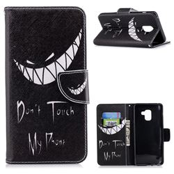 Crooked Grin Leather Wallet Case for Samsung Galaxy A8+ (2018)