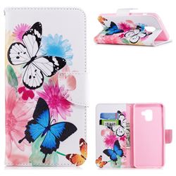 Vivid Flying Butterflies Leather Wallet Case for Samsung Galaxy A8+ (2018)