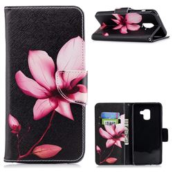 Lotus Flower Leather Wallet Case for Samsung Galaxy A8+ (2018)
