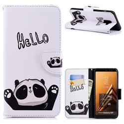 Hello Panda Leather Wallet Case for Samsung Galaxy A8+ (2018)