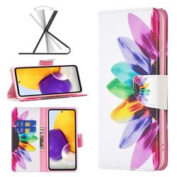 Seven-color Flowers Leather Wallet Case for Samsung Galaxy A73 5G