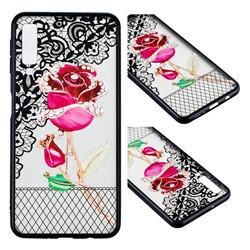 Rose Lace Diamond Flower Soft TPU Back Cover for Samsung Galaxy A7 (2018)