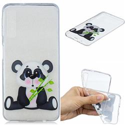 Bamboo Panda Clear Varnish Soft Phone Back Cover for Samsung Galaxy A7 (2018)