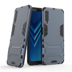 Armor Premium Tactical Grip Kickstand Shockproof Dual Layer Rugged Hard Cover for Samsung Galaxy A7 (2018) - Navy