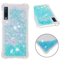 Dynamic Liquid Glitter Sand Quicksand TPU Case for Samsung Galaxy A7 (2018) - Silver Blue Star