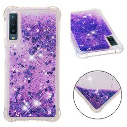 Dynamic Liquid Glitter Sand Quicksand Star TPU Case for Samsung Galaxy A7 (2018) - Purple