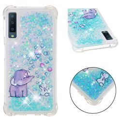 Bubble Jumbo Rabbit Dynamic Liquid Glitter Sand Quicksand Star TPU Case for Samsung Galaxy A7 (2018)