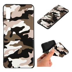 Camouflage Soft TPU Back Cover for Samsung Galaxy A7 (2018) - Black White