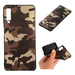 Camouflage Soft TPU Back Cover for Samsung Galaxy A7 (2018) - Gold Coffee