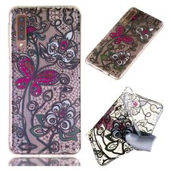 Butterfly Flowers Super Clear Soft TPU Back Cover for Samsung Galaxy A7 (2018)