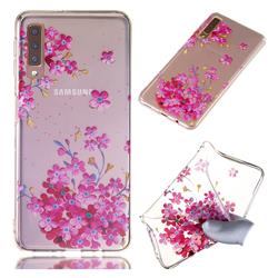 Plum Blossom Bloom Super Clear Soft TPU Back Cover for Samsung Galaxy A7 (2018)