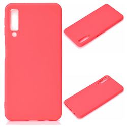 Candy Soft Silicone Protective Phone Case for Samsung Galaxy A7 (2018) - Red