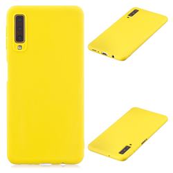 Candy Soft Silicone Protective Phone Case for Samsung Galaxy A7 (2018) - Yellow