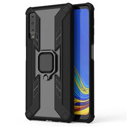 Predator Armor Metal Ring Grip Shockproof Dual Layer Rugged Hard Cover for Samsung Galaxy A7 (2018) A750 - Black