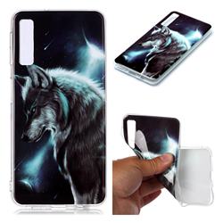 Fierce Wolf Soft TPU Cell Phone Back Cover for Samsung Galaxy A7 (2018) A750