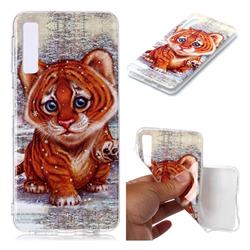 Cute Tiger Baby Soft TPU Cell Phone Back Cover for Samsung Galaxy A7 (2018) A750