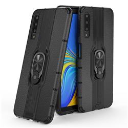 Alita Battle Angel Armor Metal Ring Grip Shockproof Dual Layer Rugged Hard Cover for Samsung Galaxy A7 (2018) A750 - Black