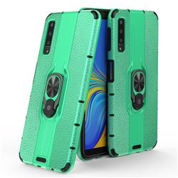 Alita Battle Angel Armor Metal Ring Grip Shockproof Dual Layer Rugged Hard Cover for Samsung Galaxy A7 (2018) A750 - Green