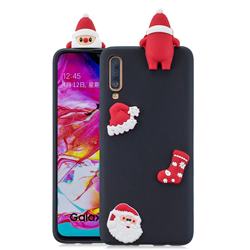 Black Santa Claus Christmas Xmax Soft 3D Silicone Case for Samsung Galaxy A7 (2018) A750