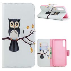 Owl on Tree Leather Wallet Case for Samsung Galaxy A7 (2018)
