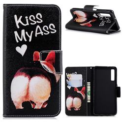 Lovely Pig Ass Leather Wallet Case for Samsung Galaxy A7 (2018)