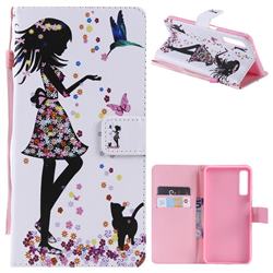 Petals and Cats PU Leather Wallet Case for Samsung Galaxy A7 (2018)