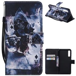 Skull Magician PU Leather Wallet Case for Samsung Galaxy A7 (2018)