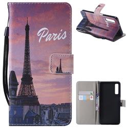 Paris Eiffel Tower PU Leather Wallet Case for Samsung Galaxy A7 (2018)