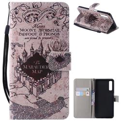 Castle The Marauders Map PU Leather Wallet Case for Samsung Galaxy A7 (2018)