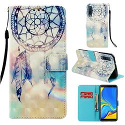 Fantasy Campanula 3D Painted Leather Wallet Case for Samsung Galaxy A7 (2018)