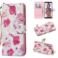 Flamingo 3D Painted Leather Wallet Phone Case for Samsung Galaxy A7 (2018)