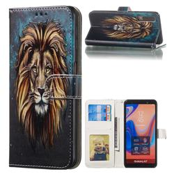Ice Lion 3D Relief Oil PU Leather Wallet Case for Samsung Galaxy A7 (2018) A750