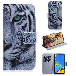 White Tiger PU Leather Wallet Case for Samsung Galaxy A7 (2018) A750