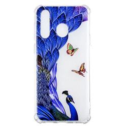 Peacock Butterfly Anti-fall Clear Varnish Soft TPU Back Cover for Samsung Galaxy A8s