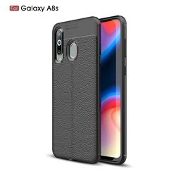 Luxury Auto Focus Litchi Texture Silicone TPU Back Cover for Samsung Galaxy A8s - Black