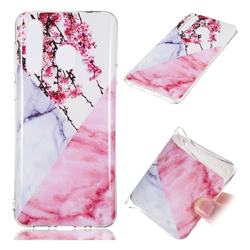 Pink Plum Soft TPU Marble Pattern Case for Samsung Galaxy A8s