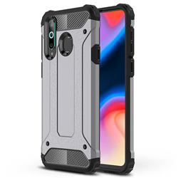 King Kong Armor Premium Shockproof Dual Layer Rugged Hard Cover for Samsung Galaxy A8s - Silver Grey