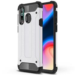 King Kong Armor Premium Shockproof Dual Layer Rugged Hard Cover for Samsung Galaxy A8s - White
